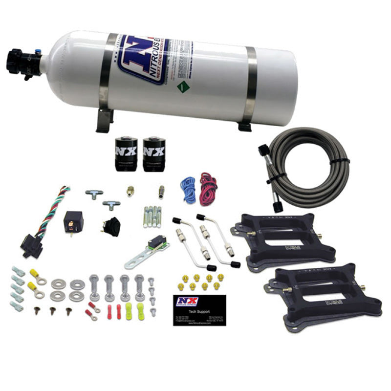 Nitrous Express Dual/4150/Gasoline Nitrous Kit (50-300HP) w/15lb Bottle-thumbmail-2