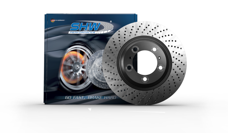 SHW 2008 Porsche Boxster Limited Edition 2.7L Right Front Cross-Drilled Monobloc Brake Rotor
