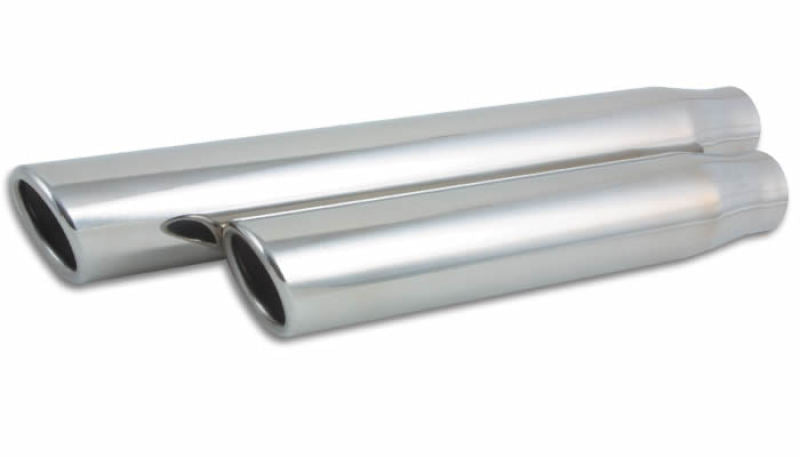 Vibrant 3in Round SS Truck/SUV Exh Tip (Single wall Angle Cut Rolled Edge) - 2.5in inlet 11in long-thumbmail-2