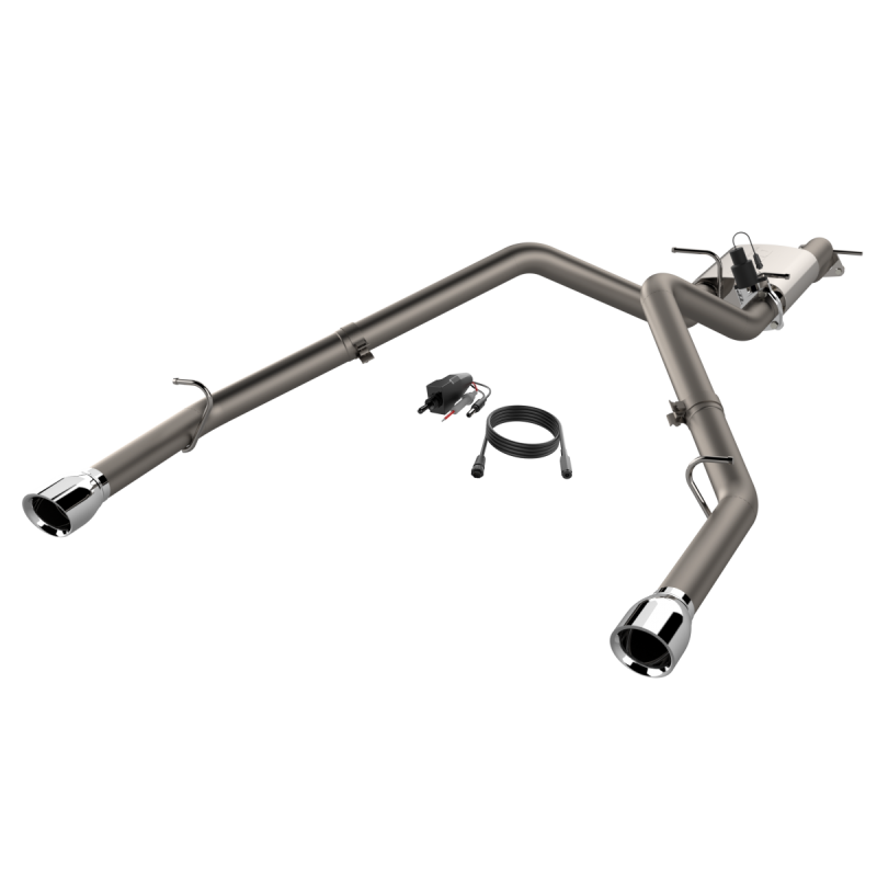 QTP 2019 + Ram 1500 CC/SB 5.7L Screamer 304 SS Cat Back Exhaust Split Rear Exit w/3in Tips-thumbmail-3