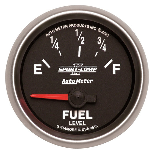 AutoMeter Gauge Fuel Level 2-1/16in. 0 Ohm(e) to 90 Ohm(f) Elec Sport-Comp II