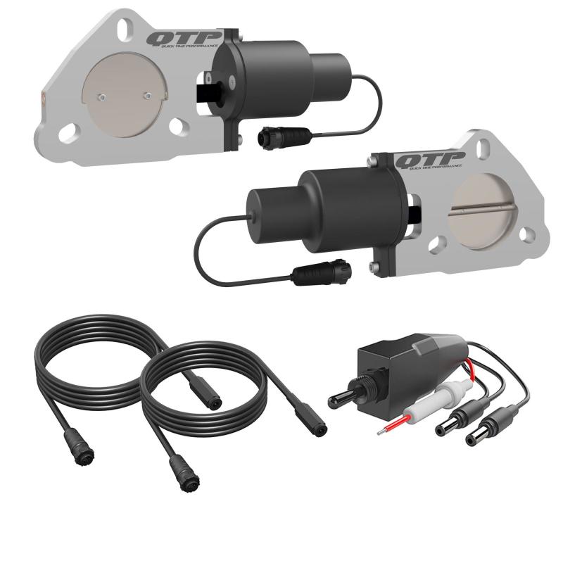 QTP 2.25in Bolt-On QTEC Dual Electric Cutout Valves - Pair-thumbmail-3
