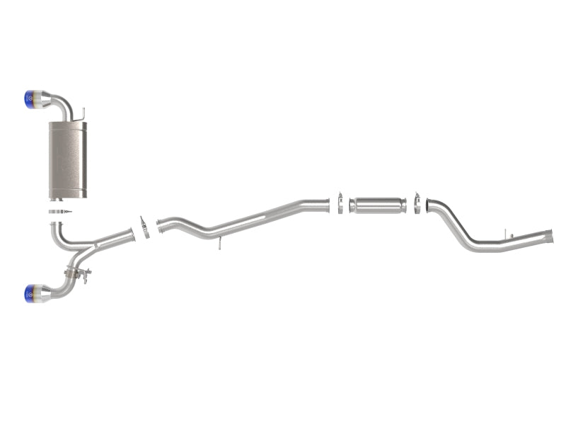 aFe POWER Takeda 2021 Toyota Supra 2.0L (t) 2.5in-3in 304 SS CB Exhaust w/ Blue Tips-thumbmail-8