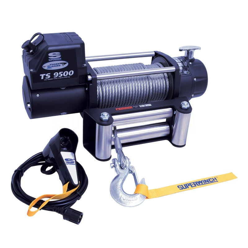 Superwinch 9500 LBS 12V DC 11/32in x 95ft Steel Rope Tiger Shark 9500 Winch-thumbmail-1