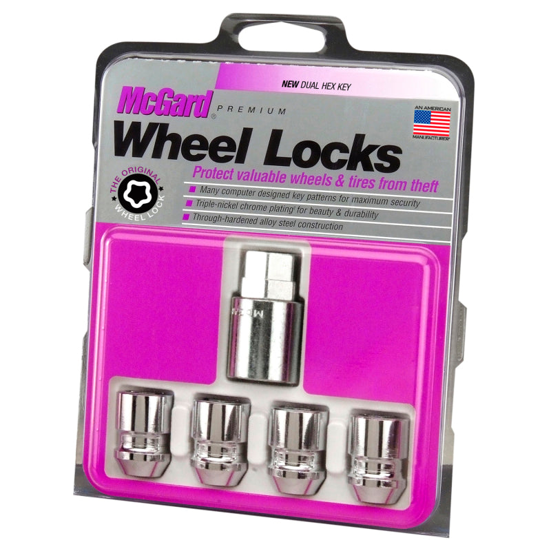 McGard Wheel Lock Nut Set - 4pk. (Cone Seat) M12X1.5 / 19mm & 21mm Dual Hex / 1.28in. L - Chrome-thumbmail-4
