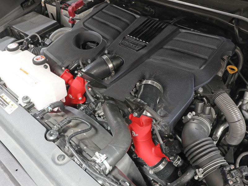 aFe 2022 Toyota Land Cruiser (J300) V6-3.5L (tt) BladeRunner 2.5in Aluminum Hot Charge Pipe - Red-thumbmail-2
