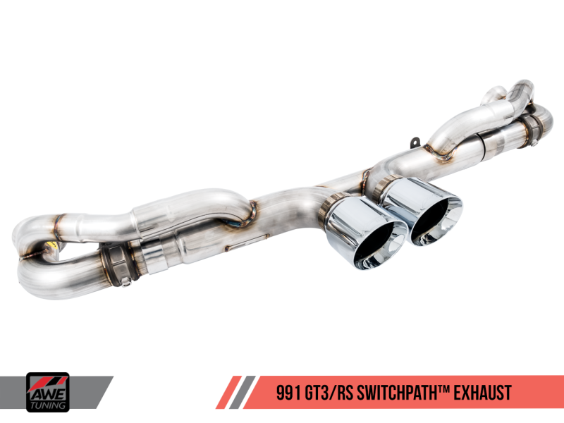 AWE Tuning Porsche 991 GT3 / RS SwitchPath Exhaust - Chrome Silver Tips-thumbmail-8