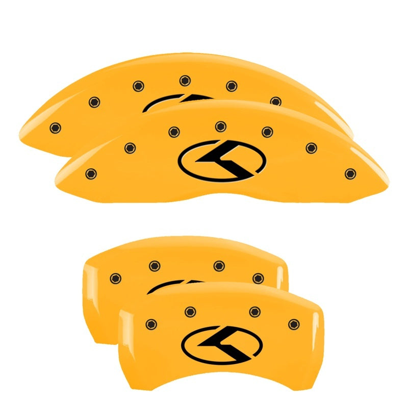 MGP 4 Caliper Covers Engraved Front & Rear MGP Yellow Finish Black Char 2017 Genesis G80-thumbmail-3