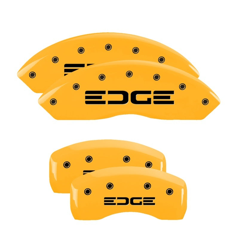 MGP 4 Caliper Covers Engraved Front & Rear Edge Yellow Finish Black Char 2008 Ford Edge-thumbmail-3