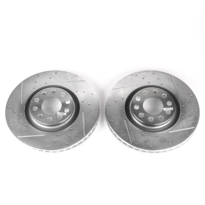 Power Stop 06-09 Audi A4 Front Evolution Drilled & Slotted Rotors - Pair-thumbmail-2