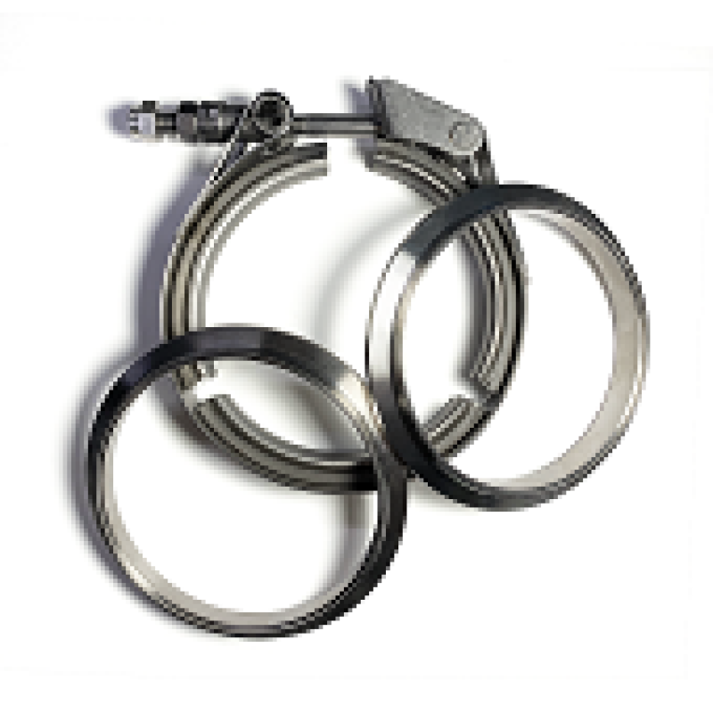 Stainless Bros 3.0in SS304 V-Band Quick Release Clamp Assembly (2 Flanges/1 Clamp)-thumbmail-1