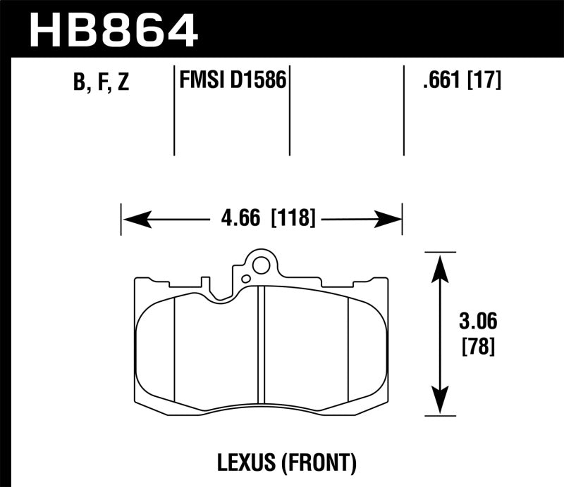 Hawk 13-17 Lexus GS350/GS350 F Sport / 12-17 Lexus IS350 HPS Street Front Brake Pads-thumbmail-5