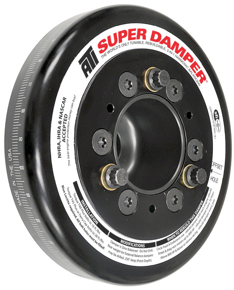 ATI Damper - 7.074in - Alum - Honda B - Race Damper - 4 Grv Steel Hub - 2 Ring
