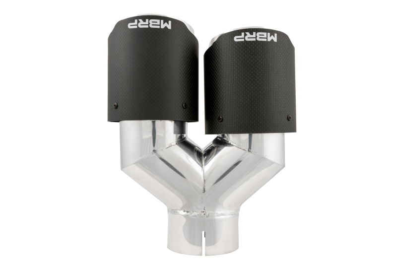 MBRP 3in ID / Dual 4in OD Out Staggered L 9.37in / R 9.87in Dual Wall Carbon Fiber Univ Exhaust Tip-thumbmail-5