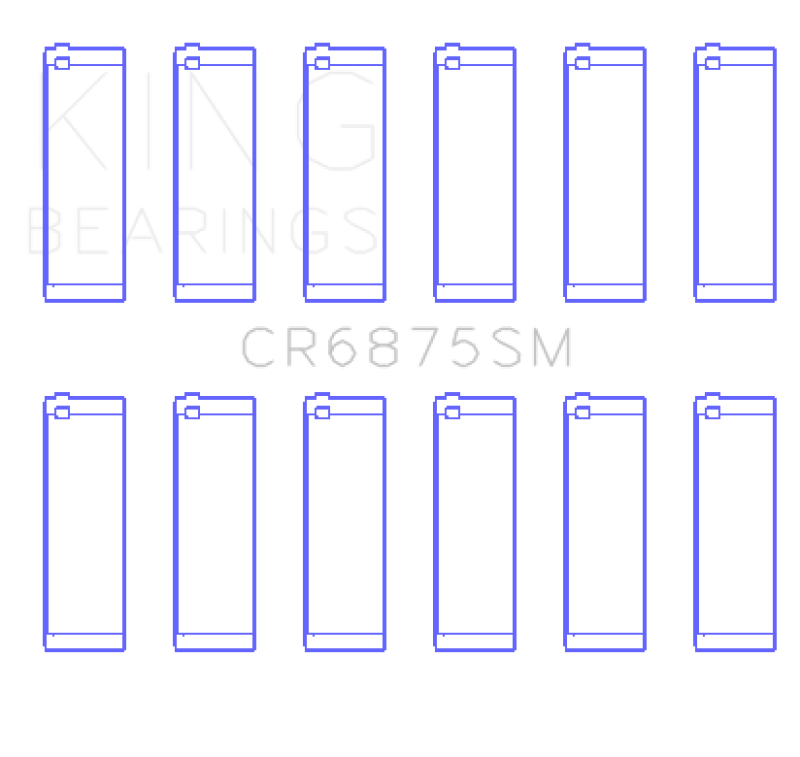 King Mercedes Benz OM 642 Sputter Replacement Connecting Rod Bearing +0.50 Oversize-thumbmail-2