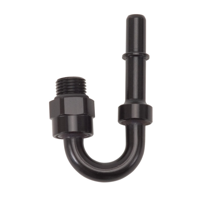 Russell Performance Adapter Fitting 3/8in SAE Quick Disc Male to #6 SAE Port Male Swivel 180Deg Blk-thumbmail-2