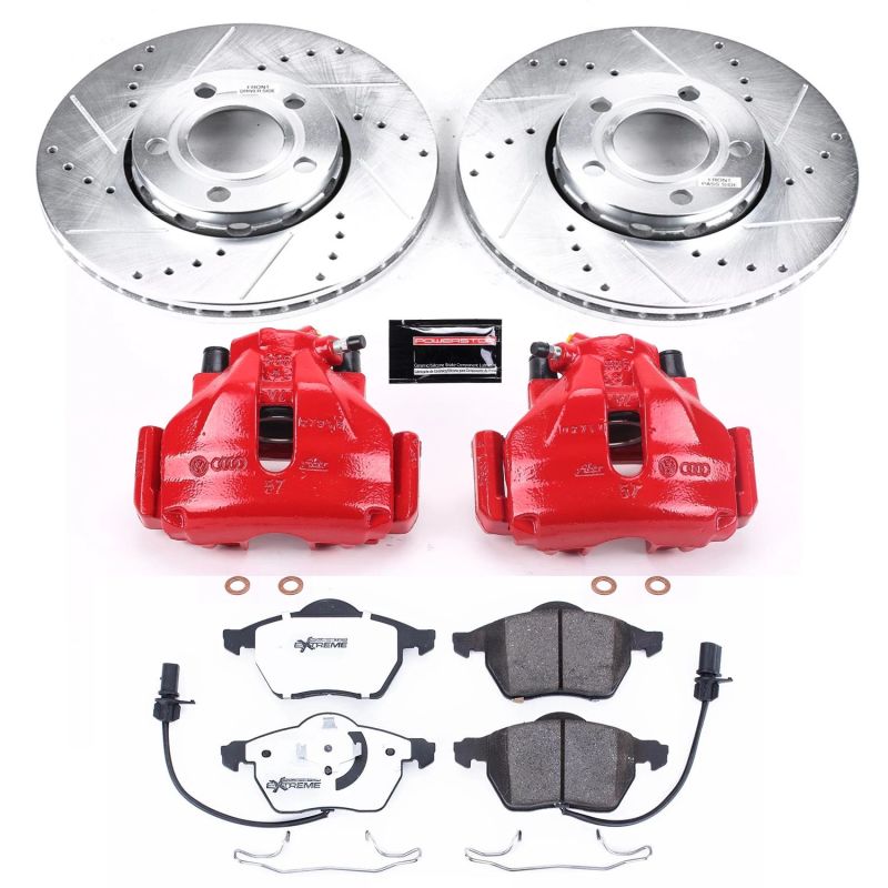 Power Stop 99-01 Audi A4 Front Z26 Street Warrior Brake Kit w/Calipers-thumbmail-1