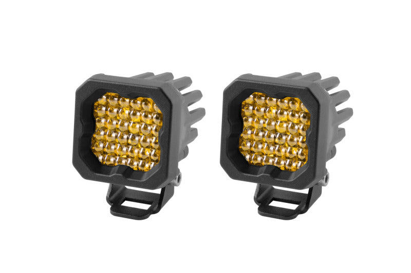 Diode Dynamics Stage Series C1 LED Pod Sport - Yellow Flood Standard ABL (Pair)-thumbmail-1
