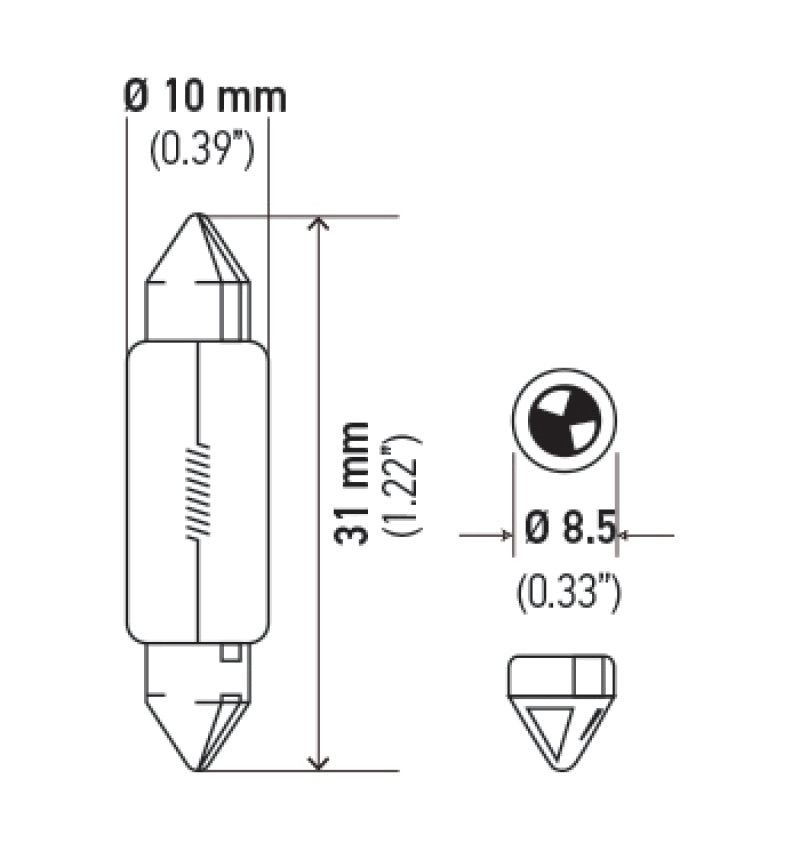 Hella Universal Clear 12V 10W 10x41mm T3.25 Bulb-thumbmail-4
