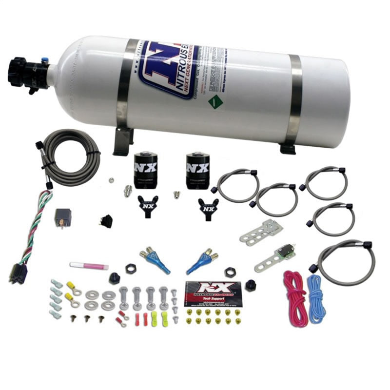 Nitrous Express Dual Nozzle Sport Compact Nitrous Kit (35-50-75HP) w/15lb Bottle-thumbmail-2