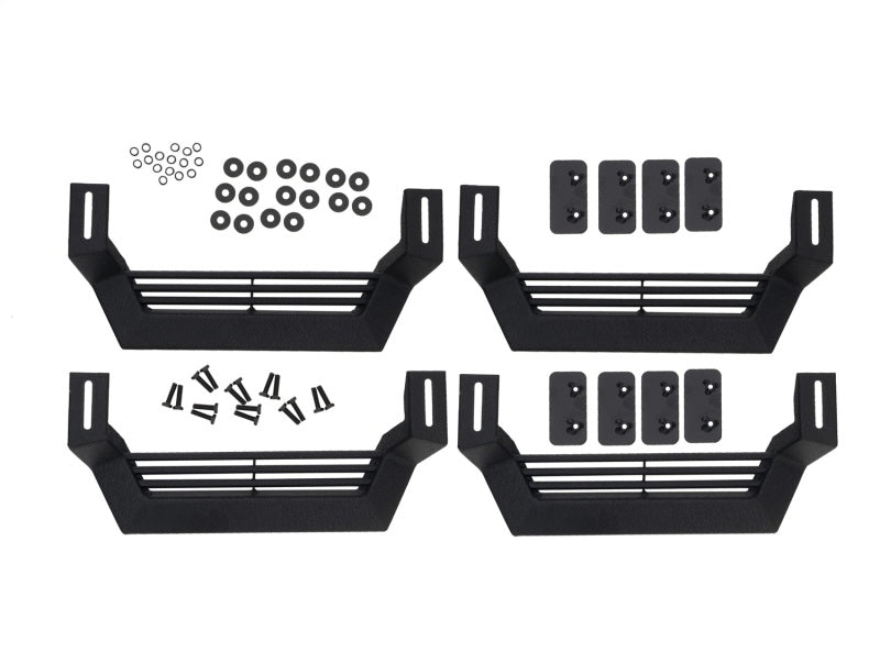 Rampage 1999-2019 Jeep Rock Rail Short Step Universal 4 Piece Set - Black-thumbmail-6