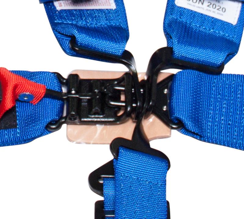 NRG SFI 16.1 5PT 3in. Padded Seat Belt Harness / Latch Link - Blue-thumbmail-4
