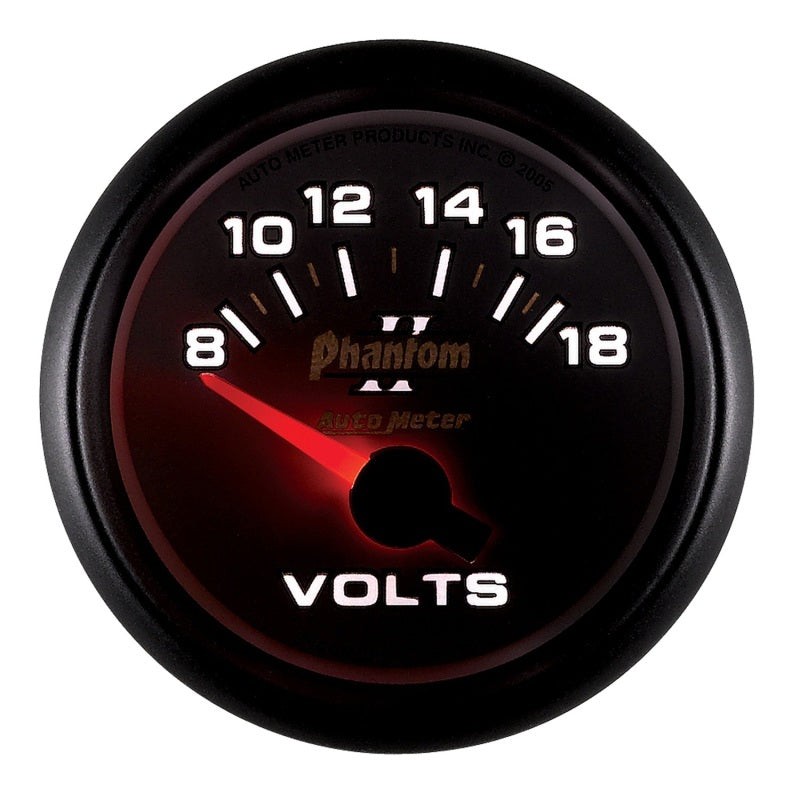 Autometer Phantom II 52.4mm Short Sweep Electronic 8-18 Volts Voltmeter Gauge-thumbmail-2