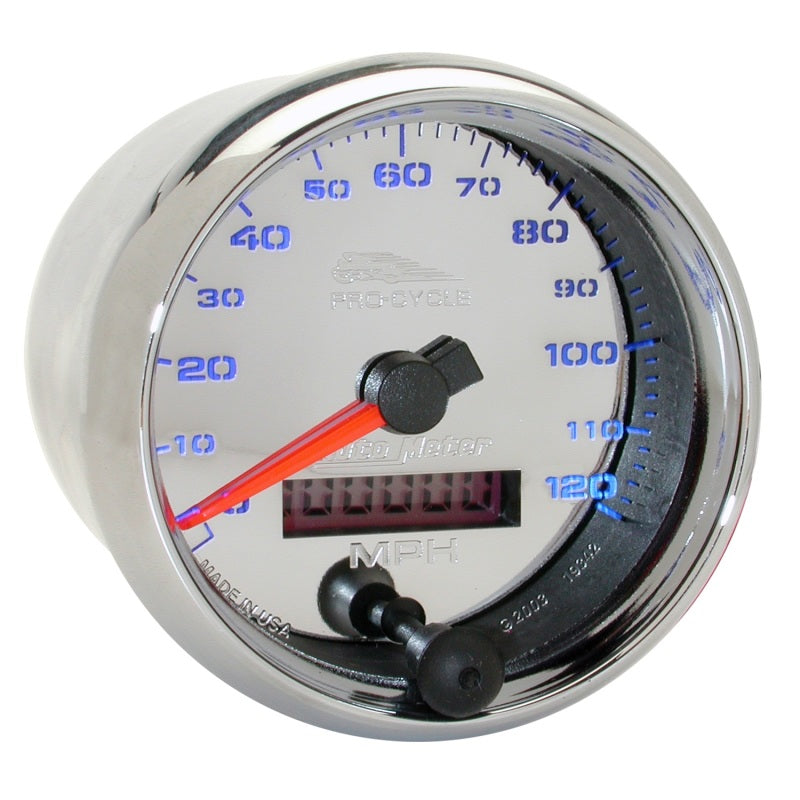 Autometer Pro-Cycle Gauge Speedo 2 5/8in 120 Mph Elec Chrome-thumbmail-2