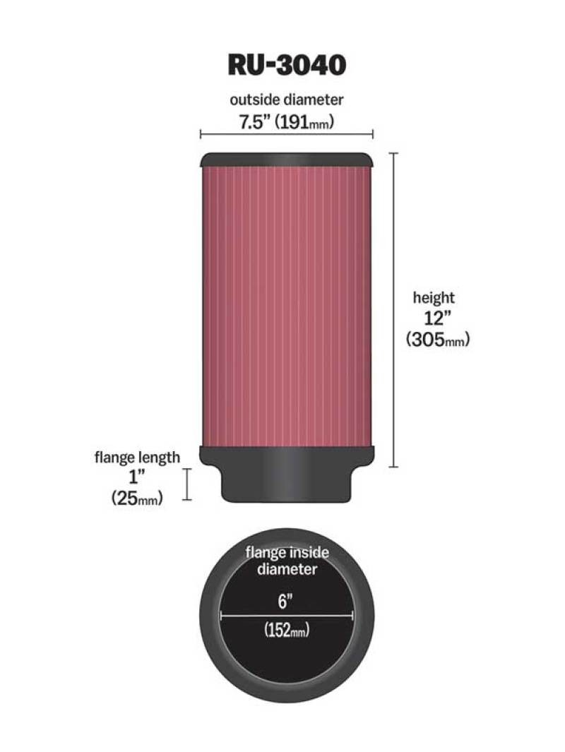 K&N Universal Rubber Filter 6in ID 7.5in OD 12in H-thumbmail-9