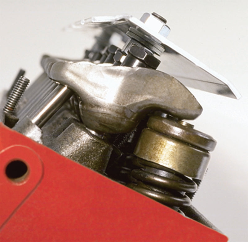 Moroso Chevrolet Small Block/Ford 289-302 (w/Stamped Rocker Arms) Valvetrain Oil Deflector - Alum-thumbmail-1