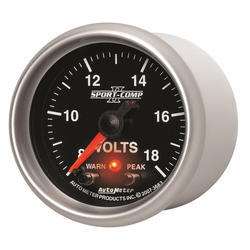 Autometer Sport-Comp II 2-1/16in Digital Voltometer Gauge - 18V-thumbmail-6