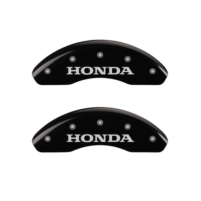 MGP 4 Caliper Covers Engraved Front Honda Rear H Logo Black Finish Silver Char 2017 Honda Civic-thumbmail-3