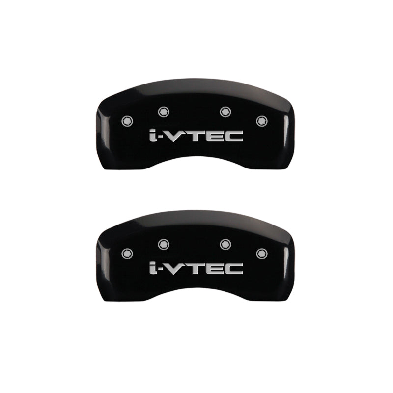 MGP 4 Caliper Covers Engraved Front & Rear I-Vtec Black Finish Silver Char 2016 Acura ILX-thumbmail-4