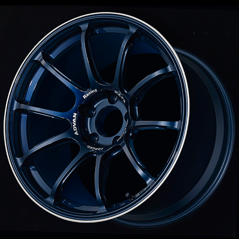 Advan Racing RZ-F2 18x9.5 +45 5-120 Racing Titanium Blue & Ring Wheel-thumbmail-1