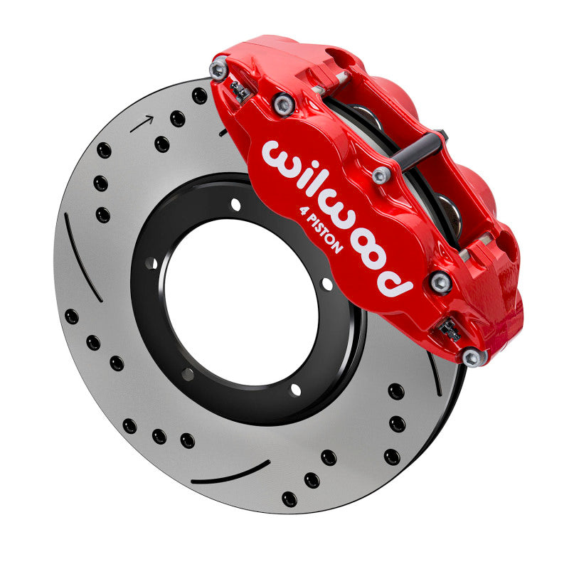 Wilwood 69-83 Porsche 911 Front Superlite Brake Kit 3.5in MT Drilled & Slotted - Red-thumbmail-1