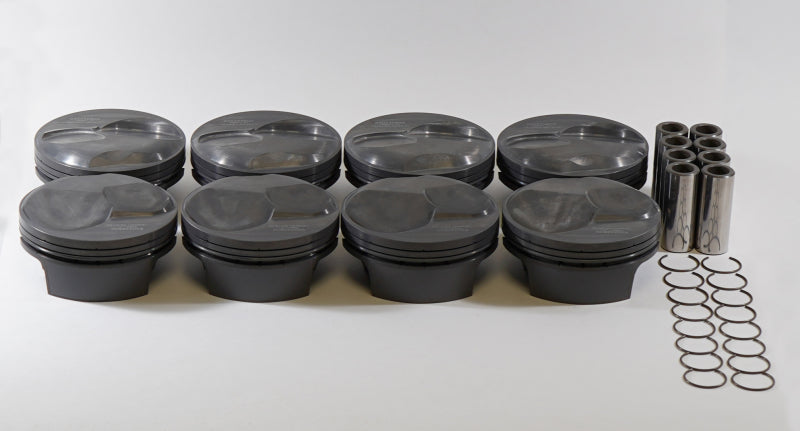 Mahle Piston Set SBF 565cid 4.600in Bore 4.250in Stroke 6.385in Rod .990in Pin 28cc 15.5 CR-thumbmail-1