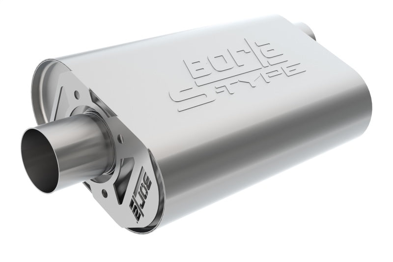 Borla CrateMuffler Big Block Chrysler/Dodge/Plymouth (Mopar) Offset/Offset 14inx4.35inx9in Muffler-thumbmail-2
