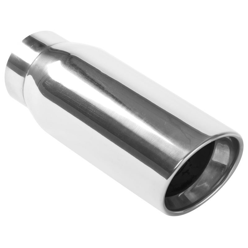 MagnaFlow Tip Stainless Double Wall Round Single Outlet Polished 4.5in DIA 3.5in Inlet 12in Length-thumbmail-2