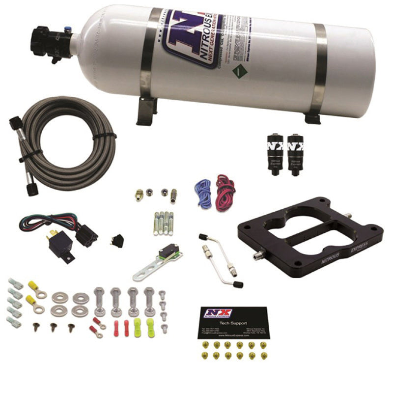 Nitrous Express Q-Jet/Holley Spread Bore Hitman Plus Nitrous Kit (50-200HP) w/15lb Bottle-thumbmail-2