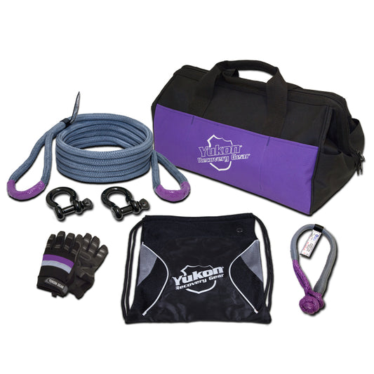 Yukon Recovery Gear Kit w/ 3/4in. Kinetic Rope Tow Strap