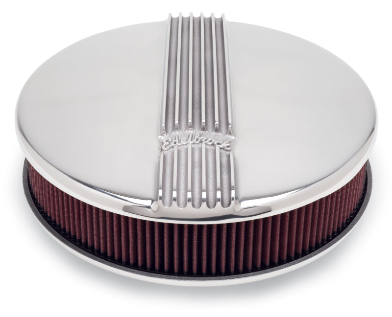 Edelbrock Air Cleaner Classic Series Round Aluminum Top Cloth Element 14In Dia X 3 9In Polished-thumbmail-3