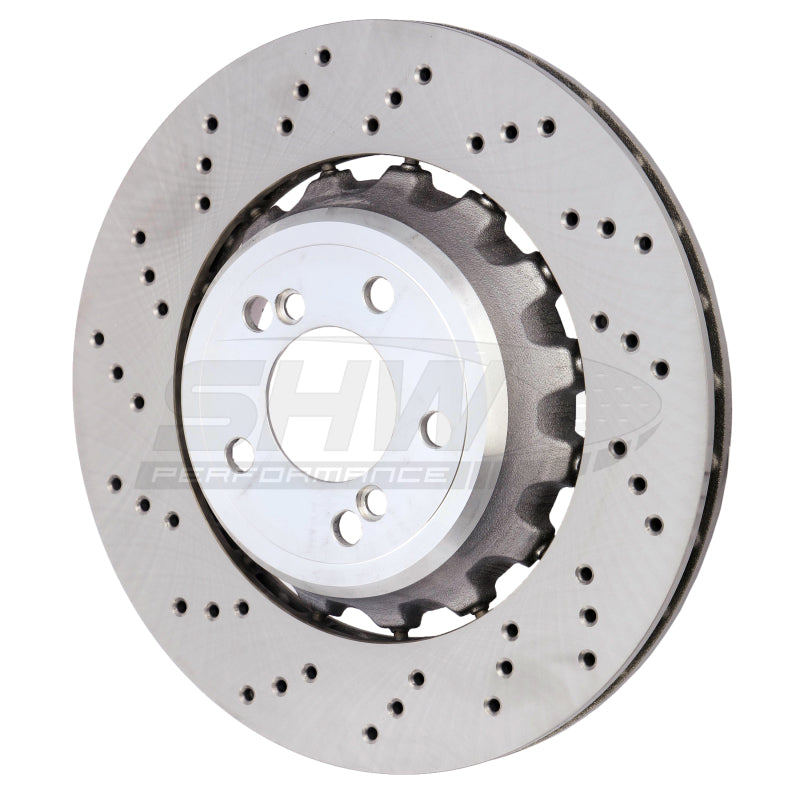 SHW 15-18 BMW M3 3.0L Left Rear Cross-Drilled Lightweight Brake Rotor-thumbmail-2