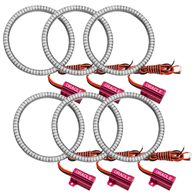 Oracle Ultima GTR LED Waterproof Tail Light Halo Kit - 6 Rings - Red-thumbmail-6