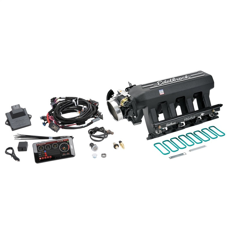 Edelbrock Pro Flo 4 XT EFI System Seq Port LS Gen III/IV Cathedral Port 550 HP Max 35lb/hr Black-thumbmail-2