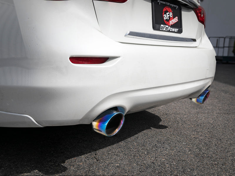 aFe Takeda 2.5in 304 SS Cat-Back Exhaust System w/ Blue Flame Tips 16-18 Infiniti Q50 V6-3.0L (tt)-thumbmail-4
