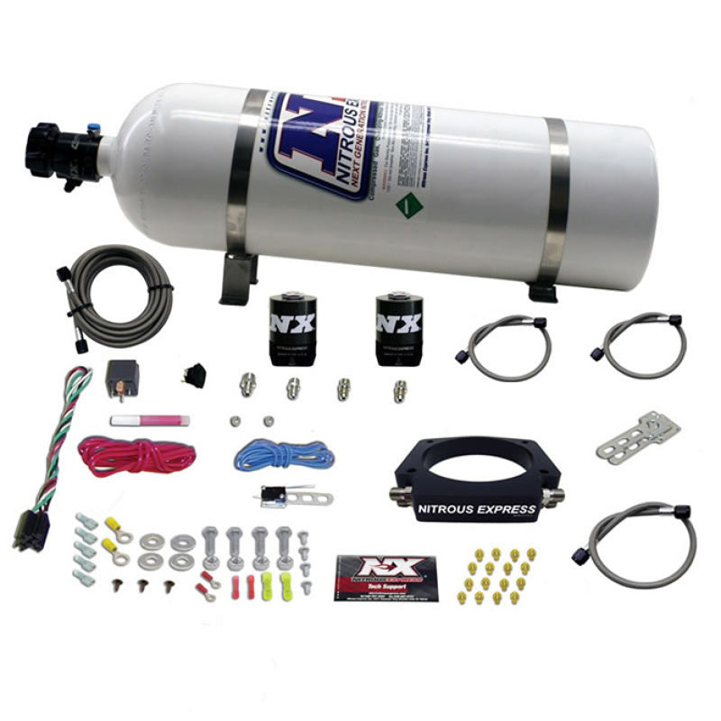 Nitrous Express GM LS 102mm Nitrous Plate Kit (50-400HP) w/15lb Bottle-thumbmail-2