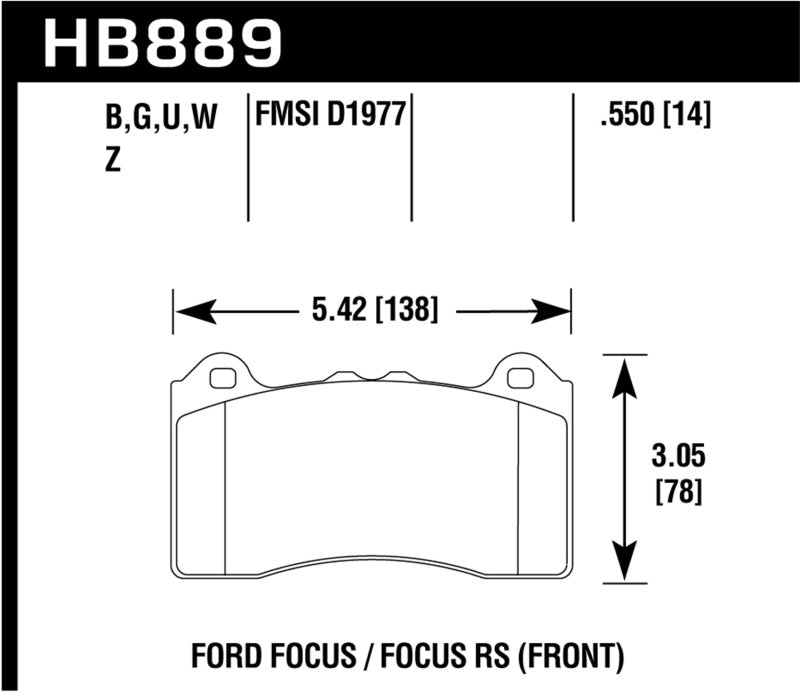 Hawk 2017 Ford Focus DTC-30 Race Front Brake Pads-thumbmail-3