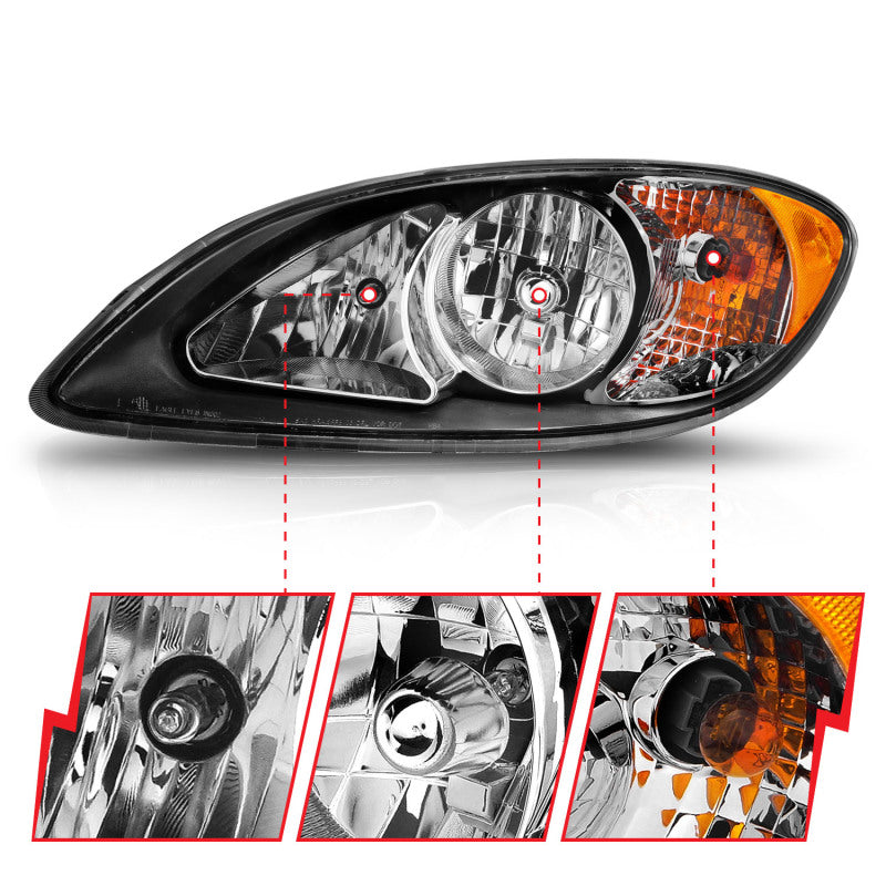 ANZO 2008-2016 International Prostar Crystal Headlights Black Housing (OE Replacement)-thumbmail-11