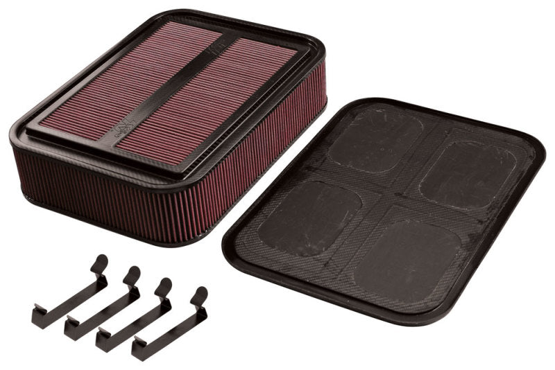 K&N Custom Racing Assembly Carbon Fiber 4in Air Box w/ Base and Hardware - Large-thumbmail-1