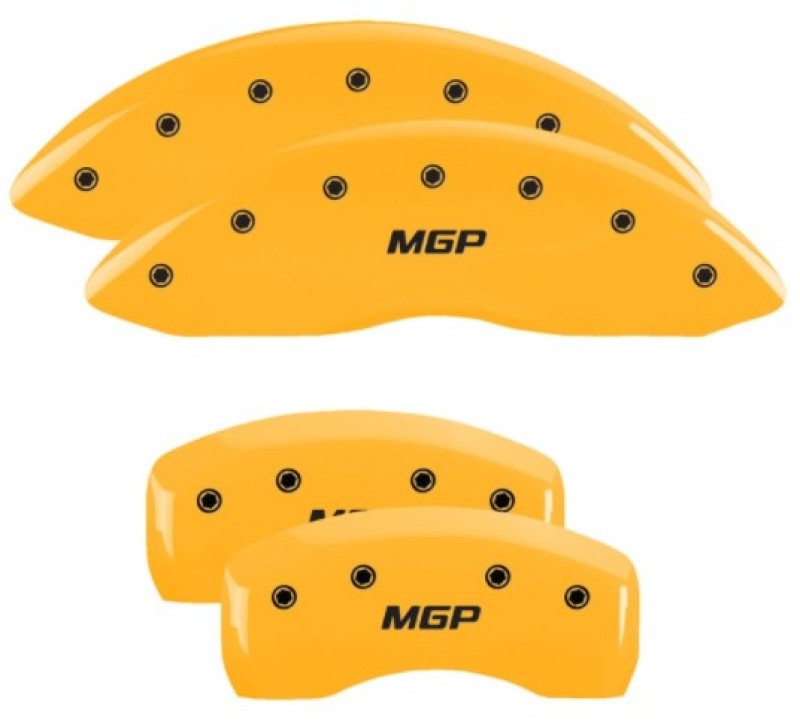 MGP 4 Caliper Covers Engraved Front & Rear MGP Yellow Finish Black Characters 2019 Ford Edge-thumbmail-2